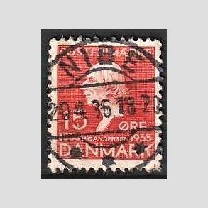 FRIMRKER DANMARK | 1935 - AFA 226 - H. C. Andersen 15 re rd - Lux Stemplet Nibe