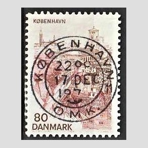 FRIM�RKER DANMARK | 1976 - AFA 614 - K�benhavn - 80 �re brun/brunr�d - Pragt Stemplet K�benhavn