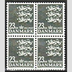 FRIMRKER DANMARK | 1990 - AFA 959 - Rigsvben - 23,00 Kr. grnsort i 4-blok - Postfrisk