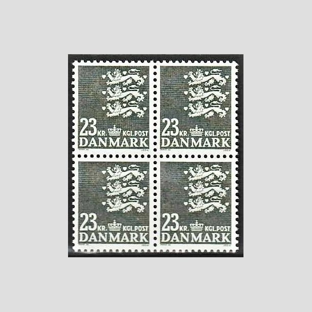 FRIMRKER DANMARK | 1990 - AFA 959 - Rigsvben - 23,00 Kr. grnsort i 4-blok - Postfrisk