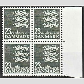 FRIMRKER DANMARK | 1990 - AFA 959 - Rigsvben - 23,00 Kr. grnsort i 4-blok - Postfrisk