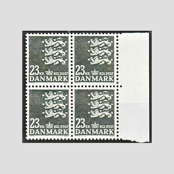 FRIMRKER DANMARK | 1990 - AFA 959 - Rigsvben - 23,00 Kr. grnsort i 4-blok - Postfrisk