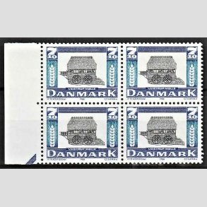 FRIMRKER DANMARK | 1988 - AFA 920 - Gamle mller - 7,10 Kr. mrkbl/bl/sort i 4-blok - Postfrisk