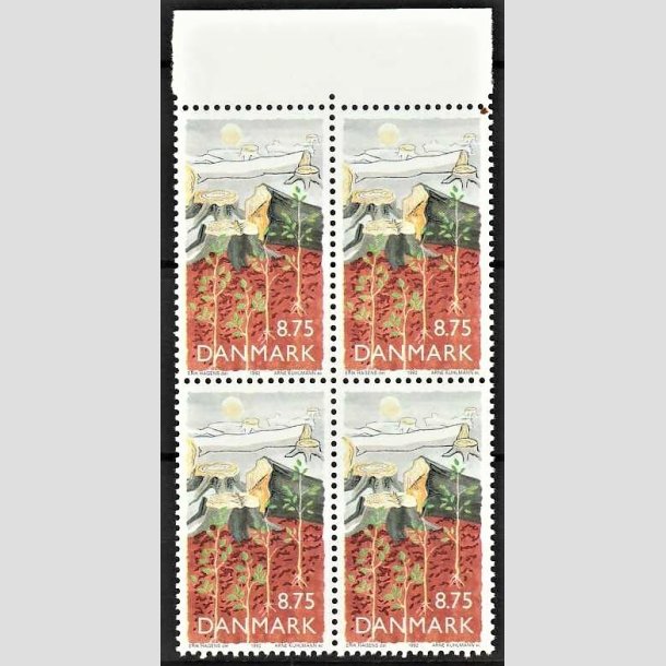 FRIMRKER DANMARK | 1992 - AFA 1022 - Natur, Milj og udvikling - 8,75 Kr. flerfarvet i 4-blok - Postfrisk