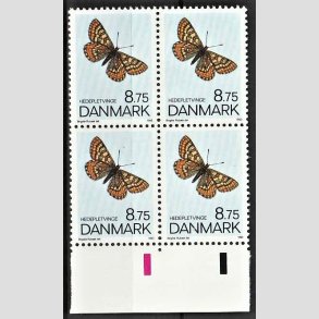 FRIMRKER DANMARK | 1993 - AFA 1039 - Sommerfugle - 8,75 Kr. flerfarvet i 4-blok - Postfrisk