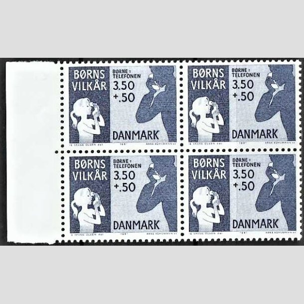 FRIMRKER DANMARK | 1991 - AFA 992 - Brns Vilkr - 3,50 + 0,50 Kr. bl i 4-blok - Postfrisk