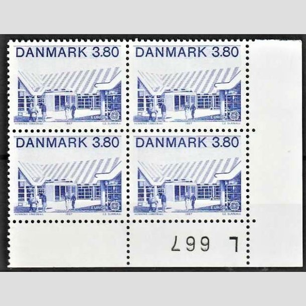 FRIMRKER DANMARK | 1987 - AFA 883 - Europamrker - 3,80 Kr. bl i 4-blok - Postfrisk