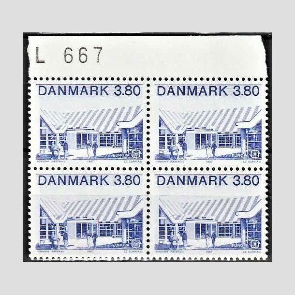 FRIMRKER DANMARK | 1987 - AFA 883 - Europamrker - 3,80 Kr. bl i 4-blok - Postfrisk
