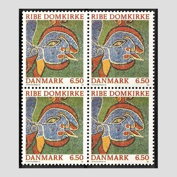 FRIMRKER DANMARK | 1987 - AFA 881 - Ribe Domkirke - 6,50 Kr. flerfarvet i 4-blok - Postfrisk