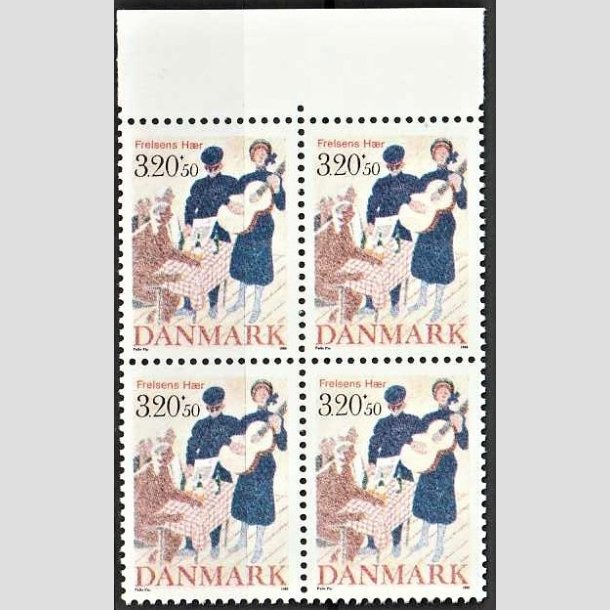 FRIMRKER DANMARK | 1989 - AFA 933 - Frelsens Hr - 3,20 Kr. + 50 re flerfarvet i 4-blok - Postfrisk