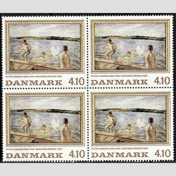 FRIMRKER DANMARK | 1988 - AFA 921 - Peter Hansen - 4,10 Kr. flerfarvet i 4-blok - Postfrisk