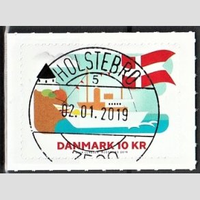 FRIM�RKER DANMARK | 2019 - AFA 1953 - 800-�ret for Dannebrog. - 10,00 kr. flerfarvet - Pragt Stemplet Holstebro