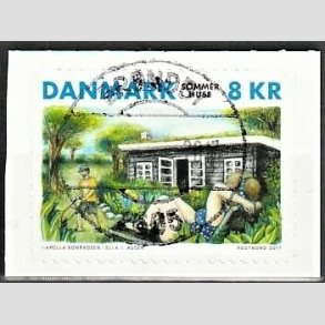 FRIM�RKER DANMARK | 2017 - AFA 1915 - Sommerhuse - 8,00 kr. flerfarvet p� klip - Pragt Stemplet 