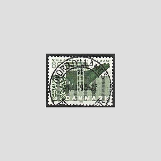 FRIMRKER DANMARK | 1971 - AFA 521 - Sukkerproduktion - 80 re grn - Lux Stemplet 