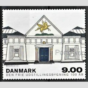 FRIMRKER DANMARK | 2014 - AFA 1787 - Den Frie Udstillingsbygning 100 r. - 9,00 kr. flerfarvet - Stemplet