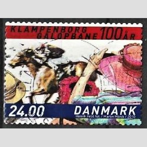 FRIMRKER DANMARK | 2010 - AFA 1627E - Klampenborg Galopbane 100 r. - 24,00 Kr. flerfarvet - Pnt Stemplet