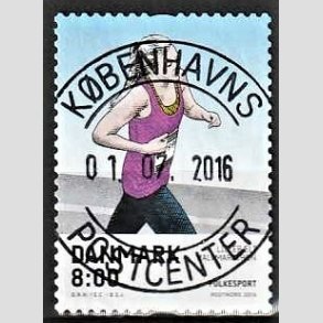 FRIM�RKER DANMARK | 2016 - AFA 1854 - Folkesport - 8,00 Kr. flerfarvet - Pragt Stemplet