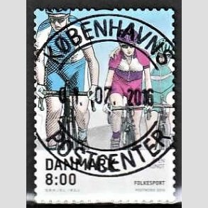 FRIM�RKER DANMARK | 2016 - AFA 1855 - Folkesport - 8,00 Kr. flerfarvet - Pragt Stemplet