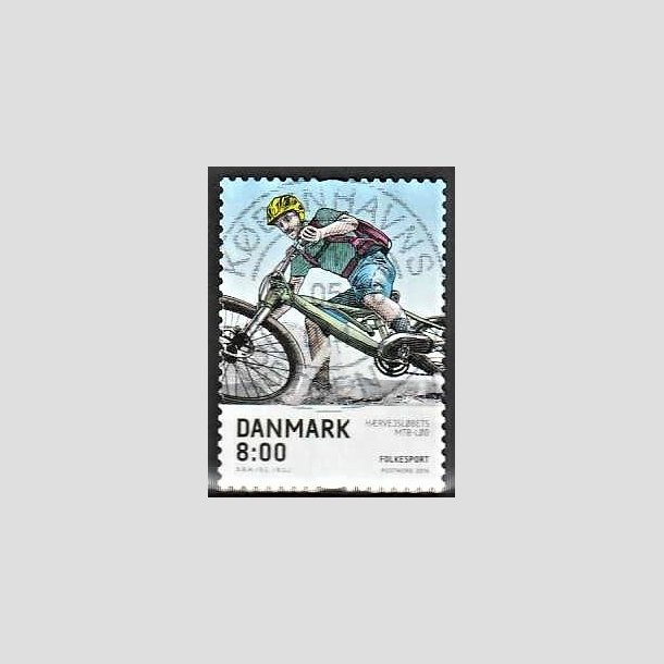 FRIMRKER DANMARK | 2016 - AFA 1856 - Folkesport - 8,00 Kr. flerfarvet - Pragt Stemplet