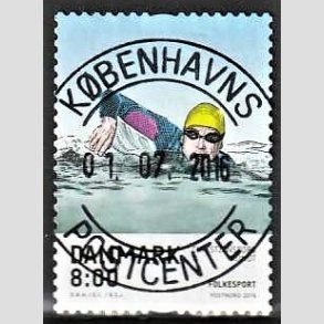 FRIM�RKER DANMARK | 2016 - AFA 1857 - Folkesport - 8,00 Kr. flerfarvet - Pragt Stemplet