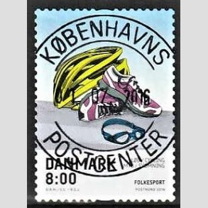 FRIM�RKER DANMARK | 2016 - AFA 1858 - Folkesport - 8,00 Kr. flerfarvet - Pragt Stemplet