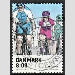 FRIMRKER DANMARK | 2016 - AFA 1855 - Folkesport - 8,00 Kr. flerfarvet - Pnt Stemplet