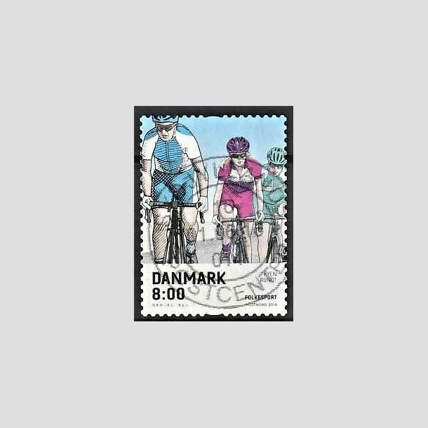 FRIMRKER DANMARK | 2016 - AFA 1855 - Folkesport - 8,00 Kr. flerfarvet - Pnt Stemplet