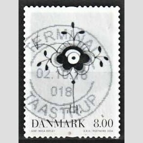 FRIMRKER DANMARK | 2016 - AFA 1873 - Dansk porceln - 8,00 Kr. Sort Mega - Pnt Stemplet