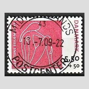 FRIMRKER DANMARK | 2008 - AFA 1529 - Krftens Bekmpelse - 5,50 + 0,50 Kr. flerfarvet - Lux Stemplet