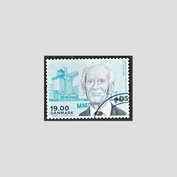 FRIMRKER DANMARK | 2016 - AFA 1853 - Store danskere - 19,00 Kr. Mrsk McKenney Mller - Stemplet