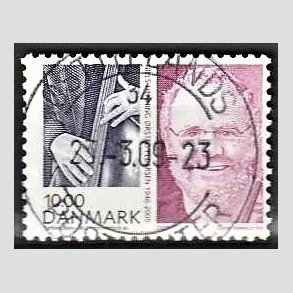 FRIM�RKER DANMARK | 2008 - AFA 1553 - Store danskere 2. - 10,00 Kr. Niels H. �. Pedersen - Pragt Stemplet