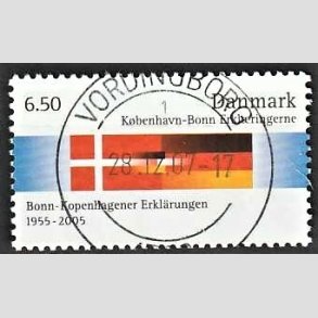 FRIM�RKER DANMARK | 2005 - AFA 1431 - K�benhavn-Bonn - 6,50 Kr. flerfarvet - Pragt Stemplet Vordingborg
