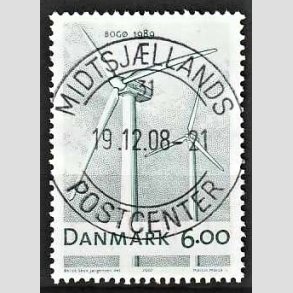 FRIM�RKER DANMARK | 2007 - AFA 1494 - Danske vindm�ller - 6,00 Kr. flerfarvet - Pragt Stemplet