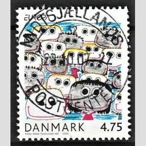FRIM�RKER DANMARK | 2006 - AFA 1482 - Europam�rker b�rn/unge - 4,75 Kr. flerfarvet - Pragt Stemplet Midtsj�lland