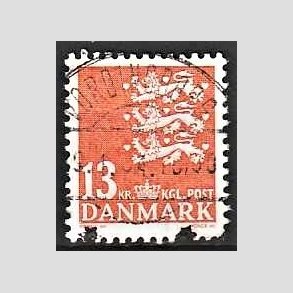 FRIMRKER DANMARK | 2004 - AFA 1376 - Lille Rigsvben - 13 Kr. orange - Pragt Stemplet