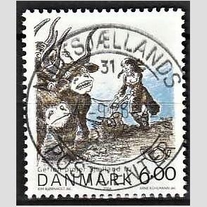 FRIM�RKER DANMARK | 2004 - AFA 1385 - Gefion - 6,00 Kr. flerfarvet - Pragt Stemplet Midtsj�lland