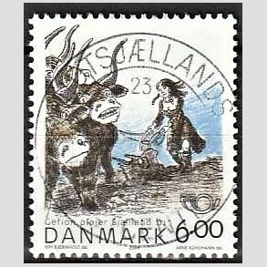 FRIM�RKER DANMARK | 2004 - AFA 1385 - Gefion - 6,00 Kr. flerfarvet - Pragt Stemplet Midtsj�lland