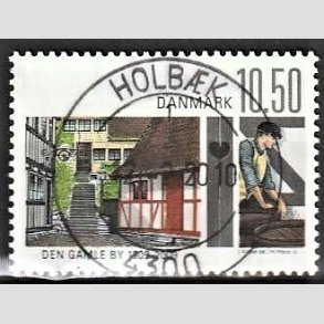FRIM�RKER DANMARK | 2009 - AFA 1566 - Den gamle by - 10,50 Kr. flerfarvet - Pragt Stemplet Holb�k