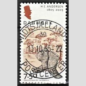 FRIM�RKER DANMARK | 2005 - AFA 1425 - H.C. Andersen - 7,50 Kr. Rejsest�vler - Pragt Stemplet 