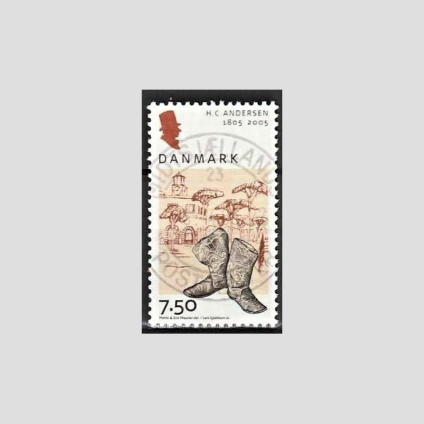 FRIMRKER DANMARK | 2005 - AFA 1425 - H.C. Andersen - 7,50 Kr. Rejsestvler - Pragt Stemplet 