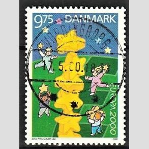 FRIMRKER DANMARK | 2000 - AFA 1256 - Europamrke - 9,75 Kr. flerfarvet - Pragt Stemplet Vordingborg