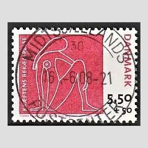 FRIMRKER DANMARK | 2008 - AFA 1529 - Krftens Bekmpelse - 5,50 + 0,50 Kr. flerfarvet - Lux Stemplet Midtsjlland