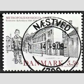 FRIM�RKER DANMARK | 2009 - AFA 1592 - Metropolitanskolen 100 �r. - 5,50 Kr. flerfarvet - Lux Stemplet N�stved