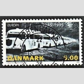 FRIM�RKER DANMARK | 1995 - AFA 1092 - 50 �ret for befrielsen - 5,00 Kr. flerfarvet - Pragt Stemplet