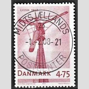 FRIM�RKER DANMARK | 2007 - AFA 1493 - Danske vindm�ller - 4,75 Kr. r�d - Pragt Stemplet