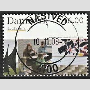 FRIM�RKER DANMARK | 2008 - AFA 1542 - Kunstmuseet Louisiana - 16,00 Kr. flerfarvet - Pragt Stemplet N�stved