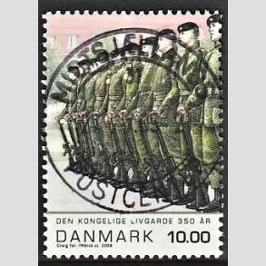 FRIM�RKER DANMARK | 2008 - AFA 1534 - Livgarden 350 �r. - 10,00 Kr. flerfarvet - Lux Stemplet