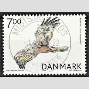 FRIM�RKER DANMARK | 2004 - AFA 1412 - Rovfugle i Danmark - 7,00 Kr. R�rh�g - Pragt Stemplet Midtsj�lland