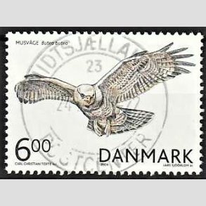 FRIM�RKER DANMARK | 2004 - AFA 1411 - Rovfugle i Danmark - 6,00 Kr. Musv�ge - Pragt Stemplet