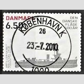 FRIMRKER DANMARK | 2010 - AFA 1621E - Den Danske flde 500 r - 6,50 Kr. Niels Juel - Pragt Stemplet